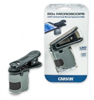 Carson MM-380 "MicroMini" Mikroskop mit Smartphone Clip Lupe